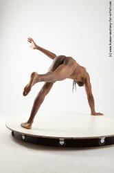 Nude Man Black Athletic Black Dancing Dreadlocks Realistic